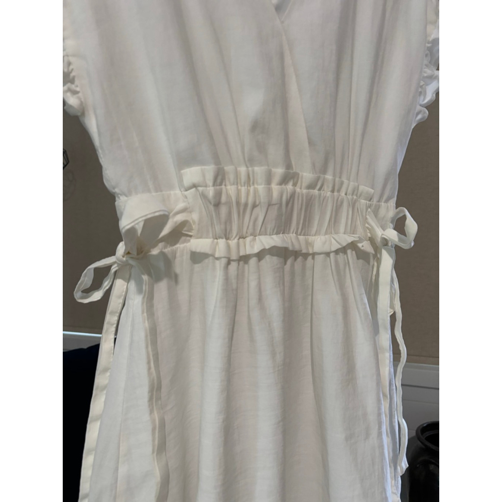 Zara White Mini Dress with Adjustable Waist, Women’s Size Small - Picture 5 of 9